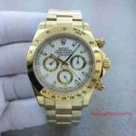 All Gold Copy Rolex Cosmograph Daytona Watch White Dial 40mm
